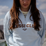 Half Zip für Hundebesitzer "Gassi Club" Light Blue