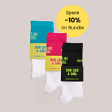 Laufsocken-Bundle (türkis, pink, schwarz)