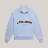 Half Zip für Hundebesitzer "Gassi Club" Light Blue