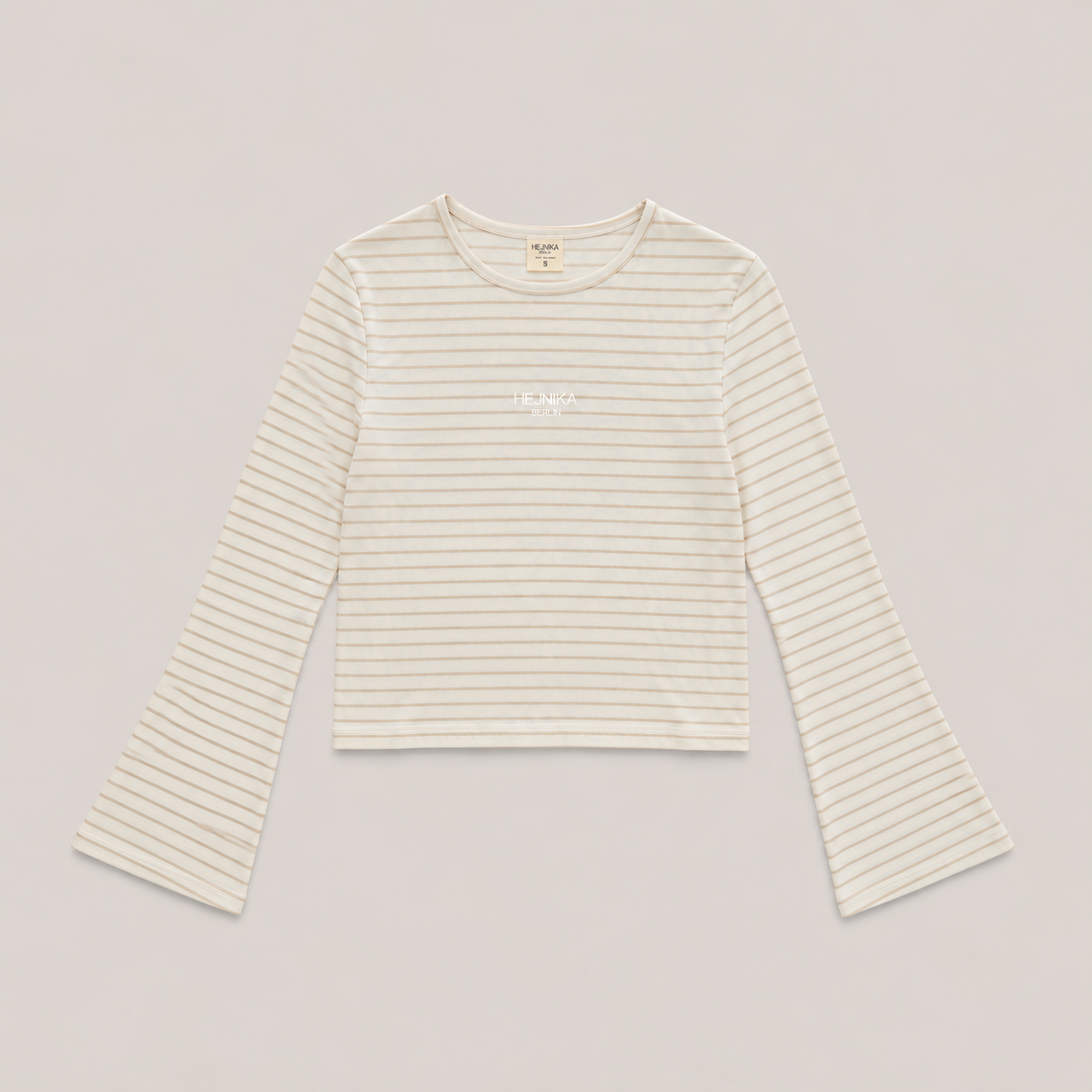 Longsleeve für Hundesbesitzer "Flared" Stripes Beige