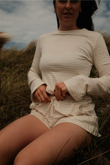 Longsleeve für Hundesbesitzer "Flared" Stripes Beige
