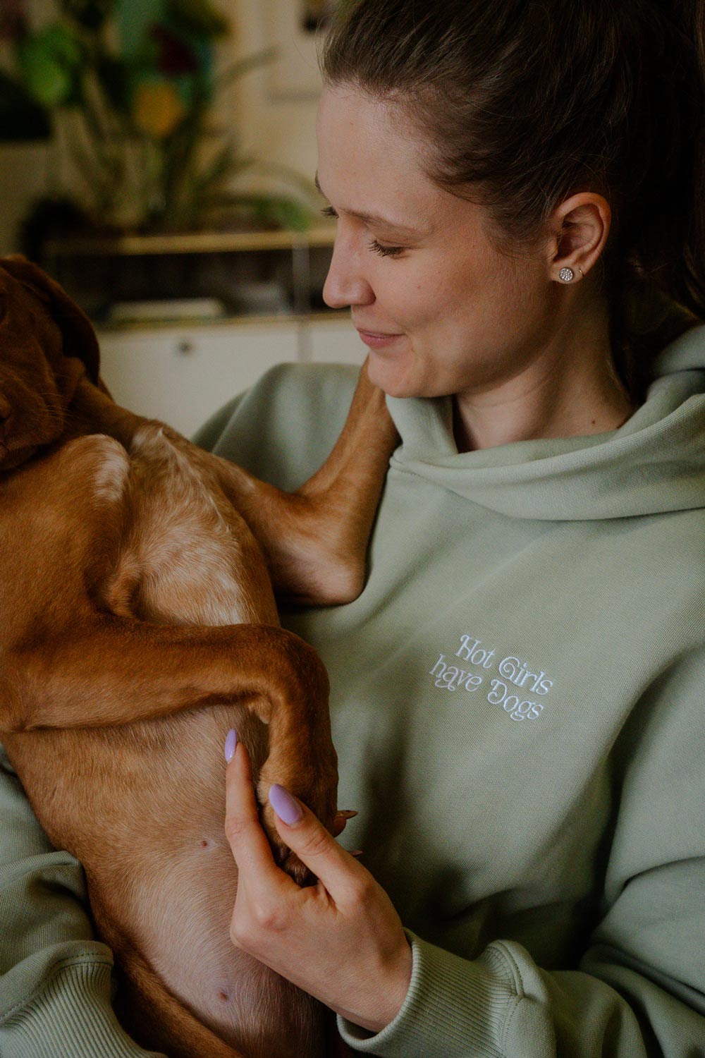 Unisex Hoodie "HOT GIRLS" Sage