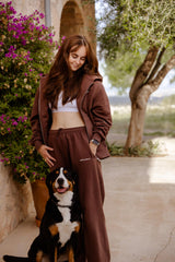 Hejnika Shop Lounge Pants Chocolate dog person 