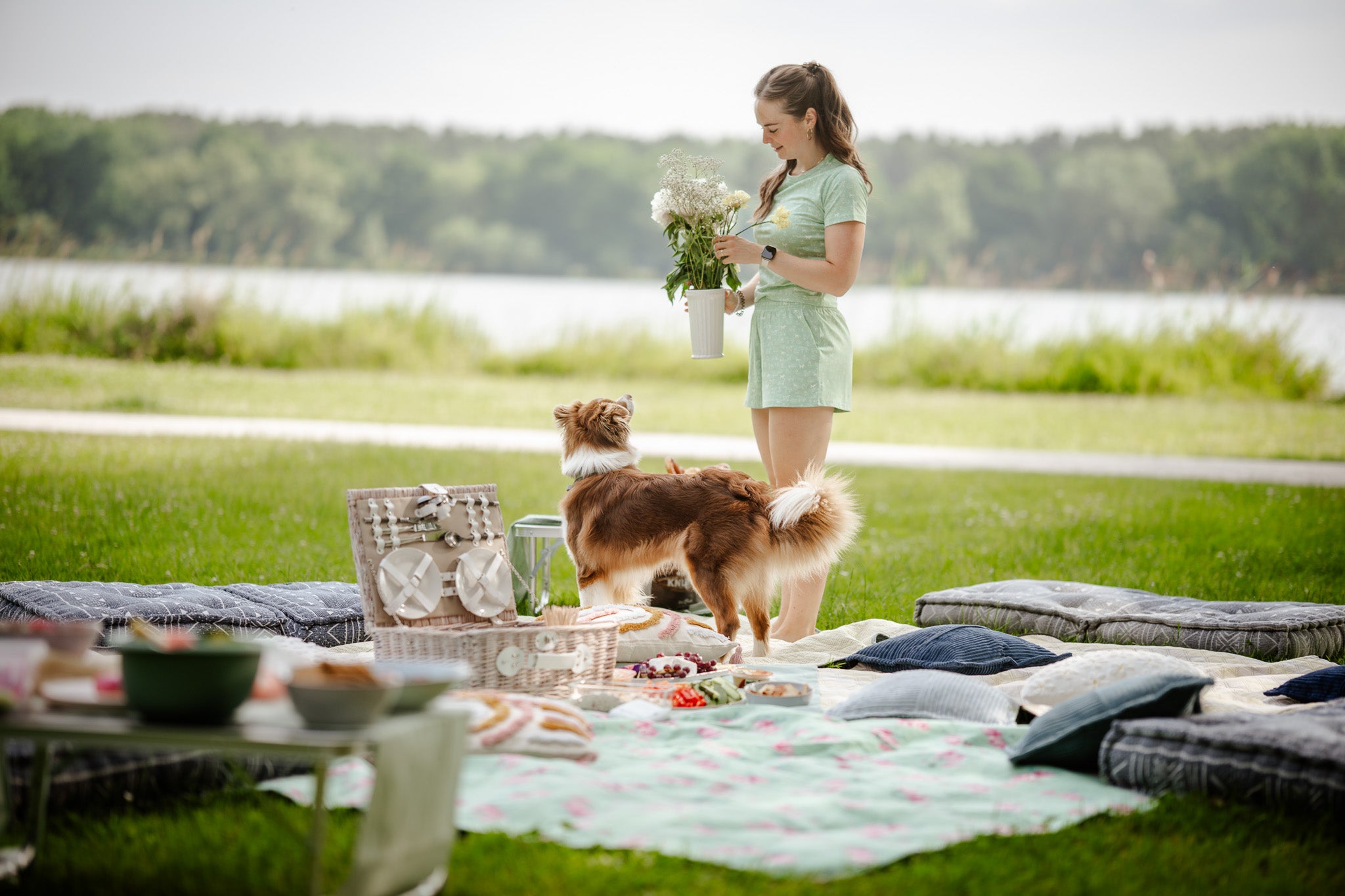 Hejnika Shop Pyjama Dog Diversity shirt kurz mint