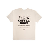 Bio-Baumwoll T-Shirt "COFFEE & DOGS" Moonbeam