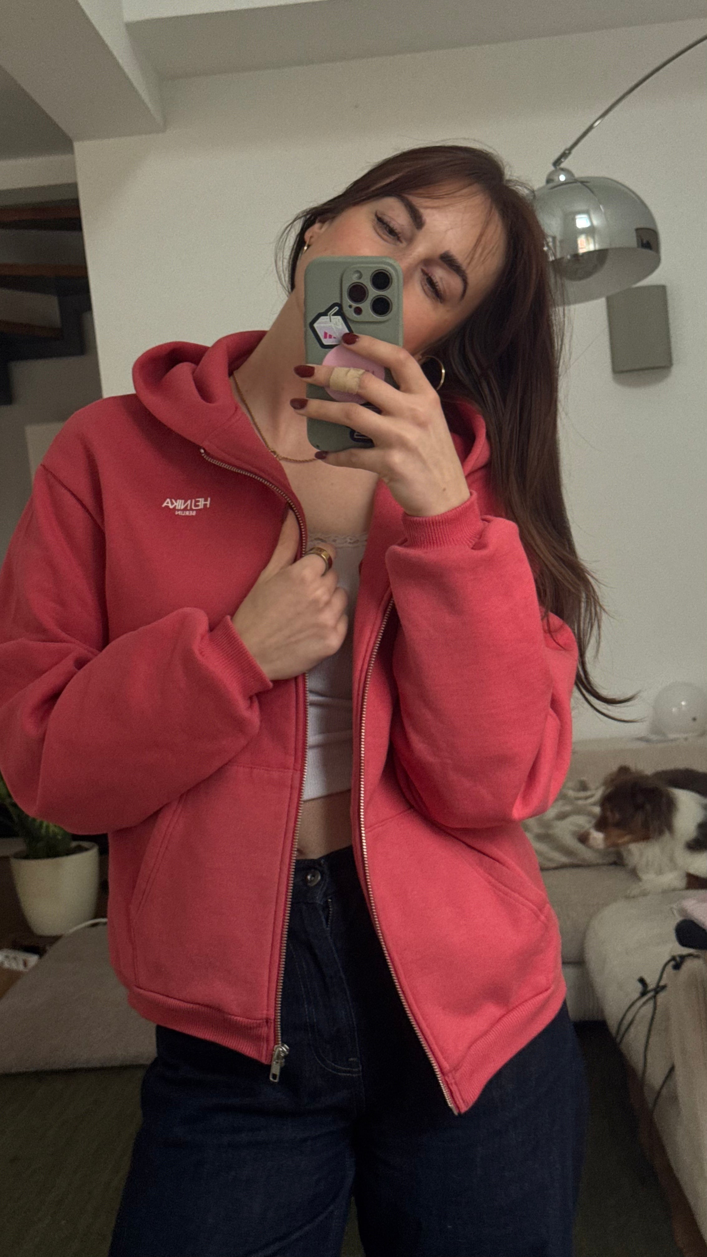 Unisex Zipper Jacke "I'm taken by my dog" – Oversized Zipper