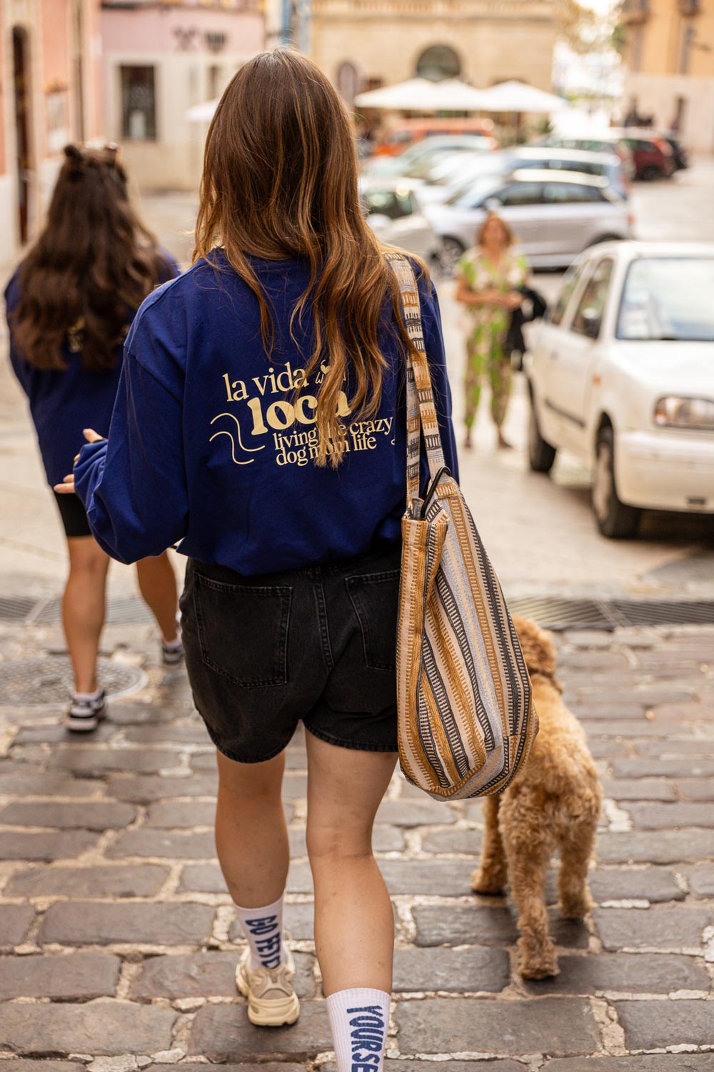 Oversized Longsleeve "La Vida Loca" Dark Blue