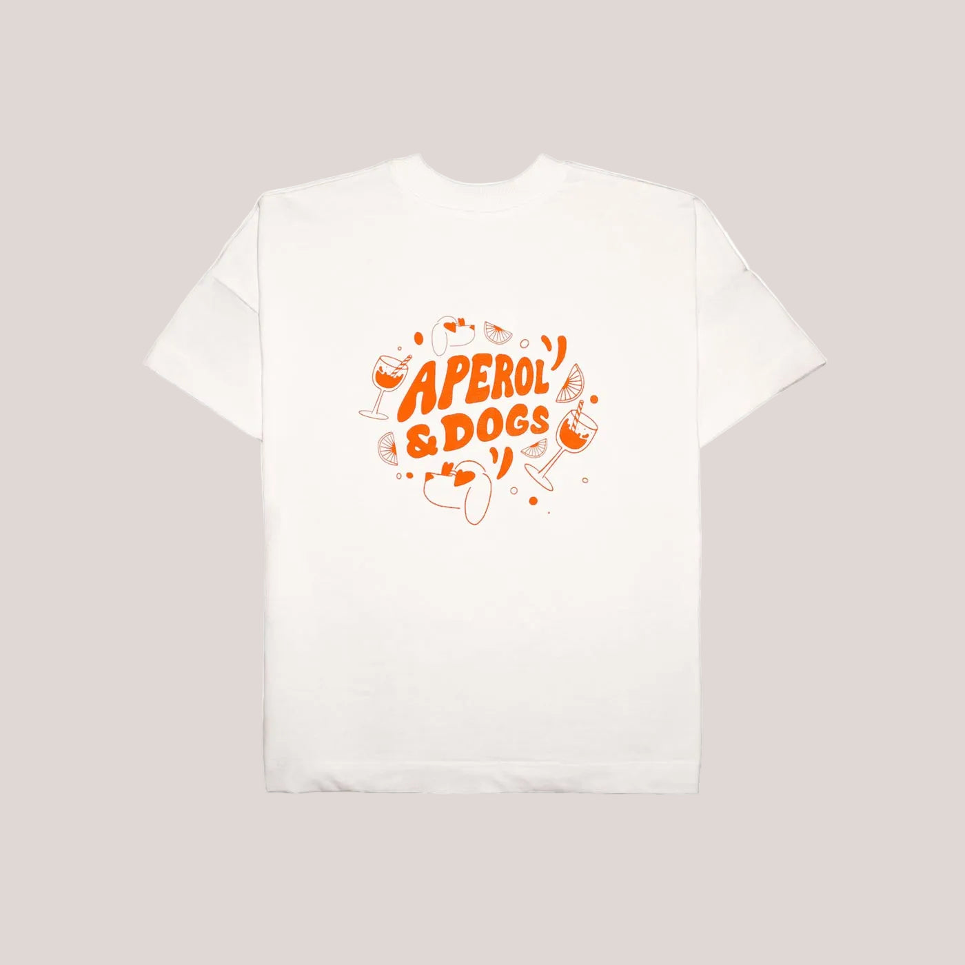 hundespielzeug aperol T-Shirt für Hundebesitzer „Aperol & Dogs“ – Oversized