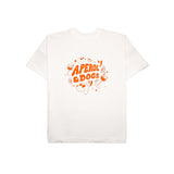 Rückseite des „Aperol & Dogs“ T-Shirts für Hundebesitzer mit orangem Backprint – oversized, nachhaltig produziert
