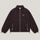 Hej Nika Fleecejacke "VARM" in Braun. Produziert in Portugal. Gefertigt aus 100% Bio-Baumwolle. Kuschelig, warm & oversized. Ideal für jede Gassirunde.