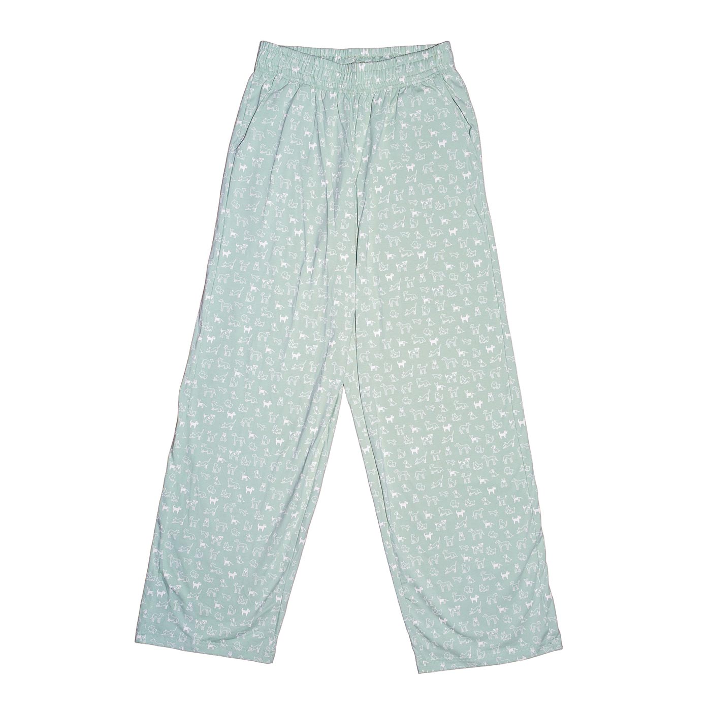 Dog Diversity Pyjama für Hundebesitzer in Soft Mint – Bio-Baumwolle mit handgezeichnetem Hunde-Muster – Hej Nika