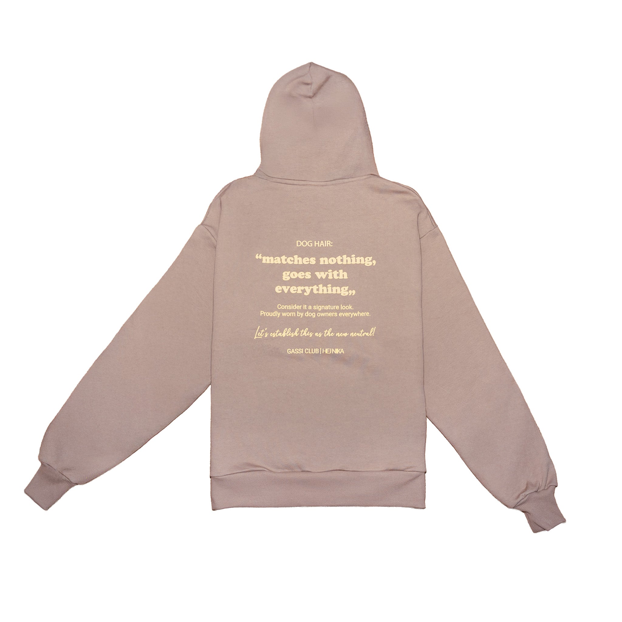 DOG HAIR Zipper Strickjacke für Hundebesitzer in Greige – oversized, cozy & hochwertig – nachhaltig & fair – Hej Nika