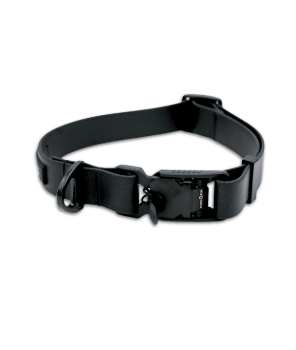 Hej Nika verstellbares Halsband für Hunde in schwarz aus Biothane – zeitloses Design, robust & pflegeleicht.