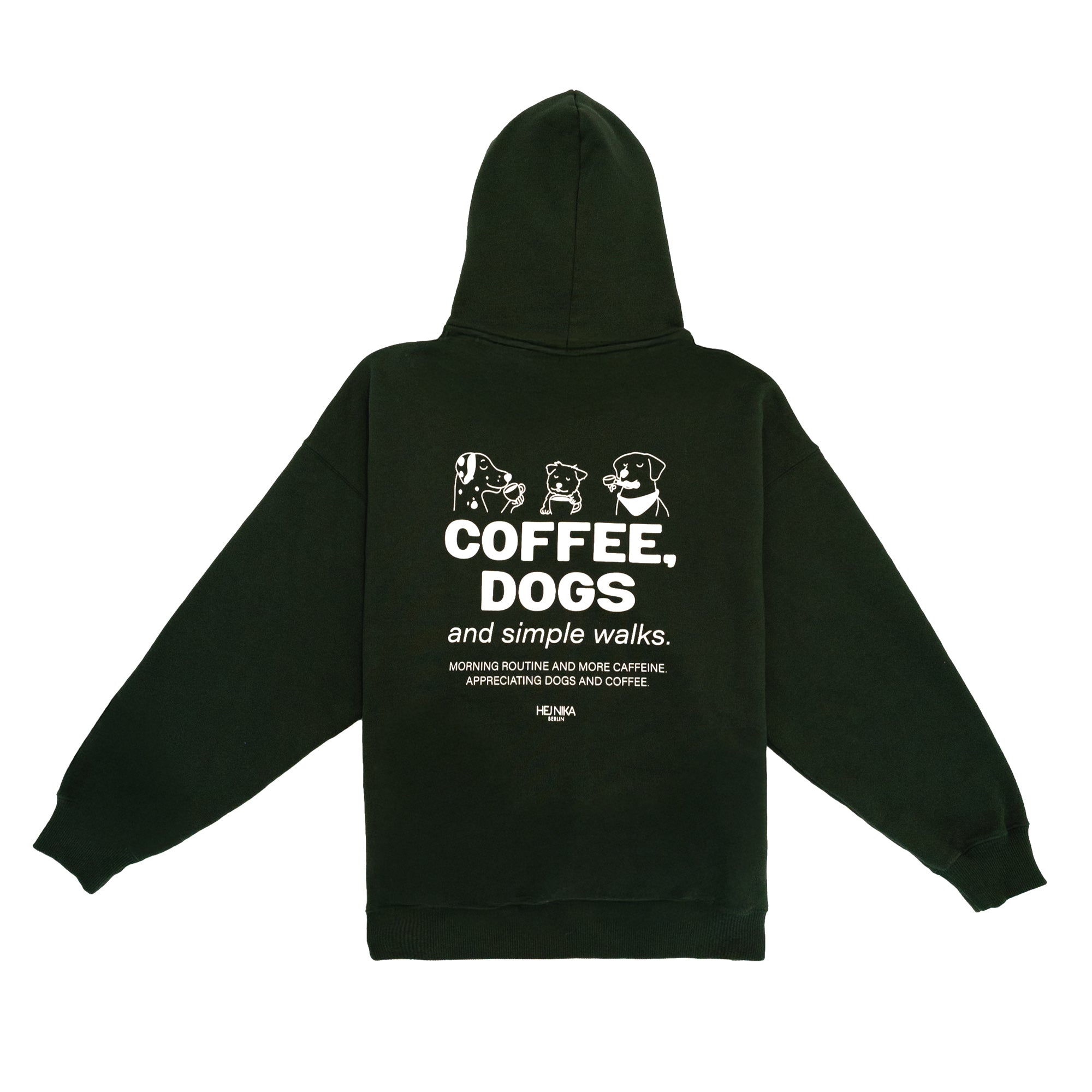 Hej Nika Pullover für Hundebesitzer in Grün oversized mit hochwertigem Backprint 