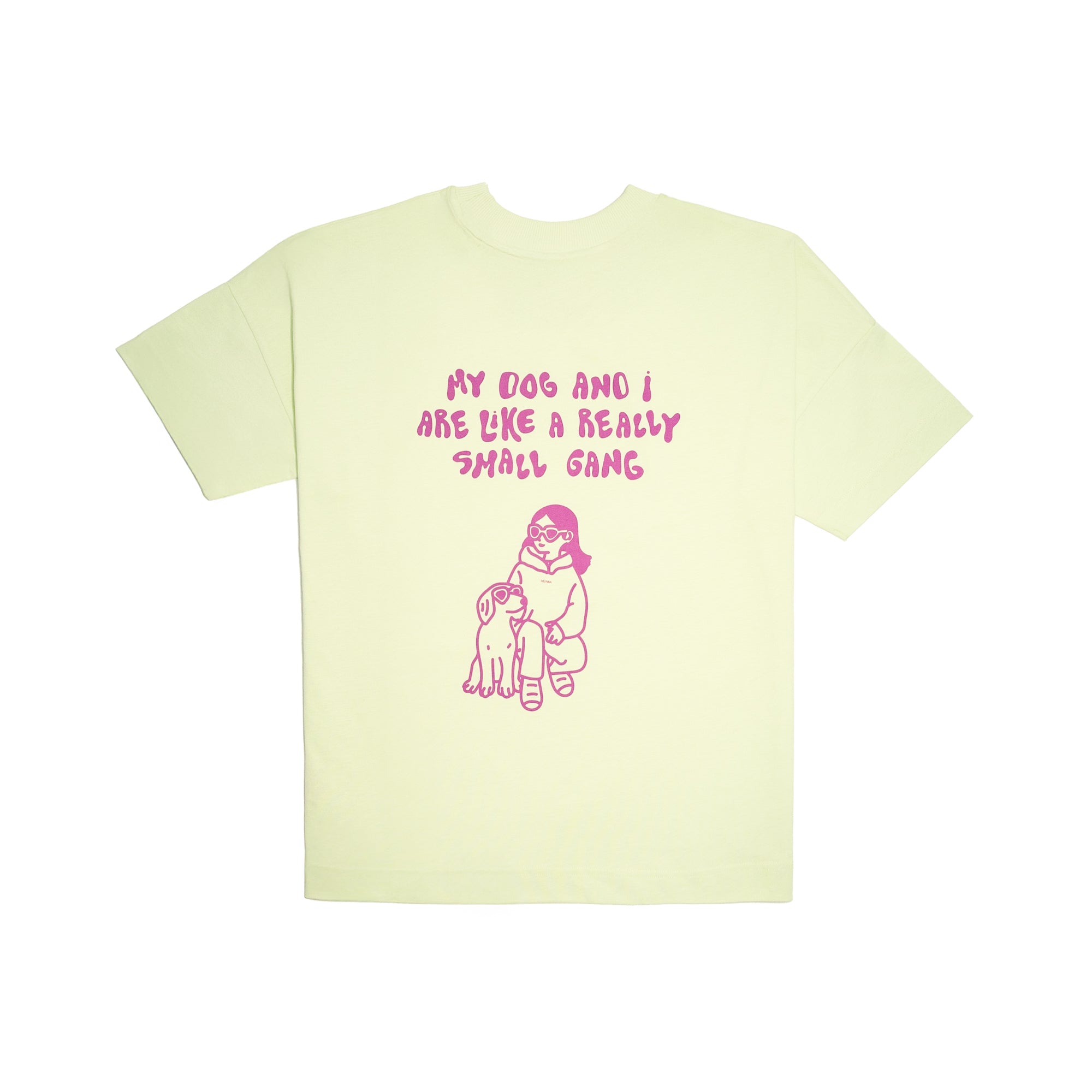 Flatlay: Small Gang T-Shirt in Lime – Oversized & nachhaltig – Hej Nika