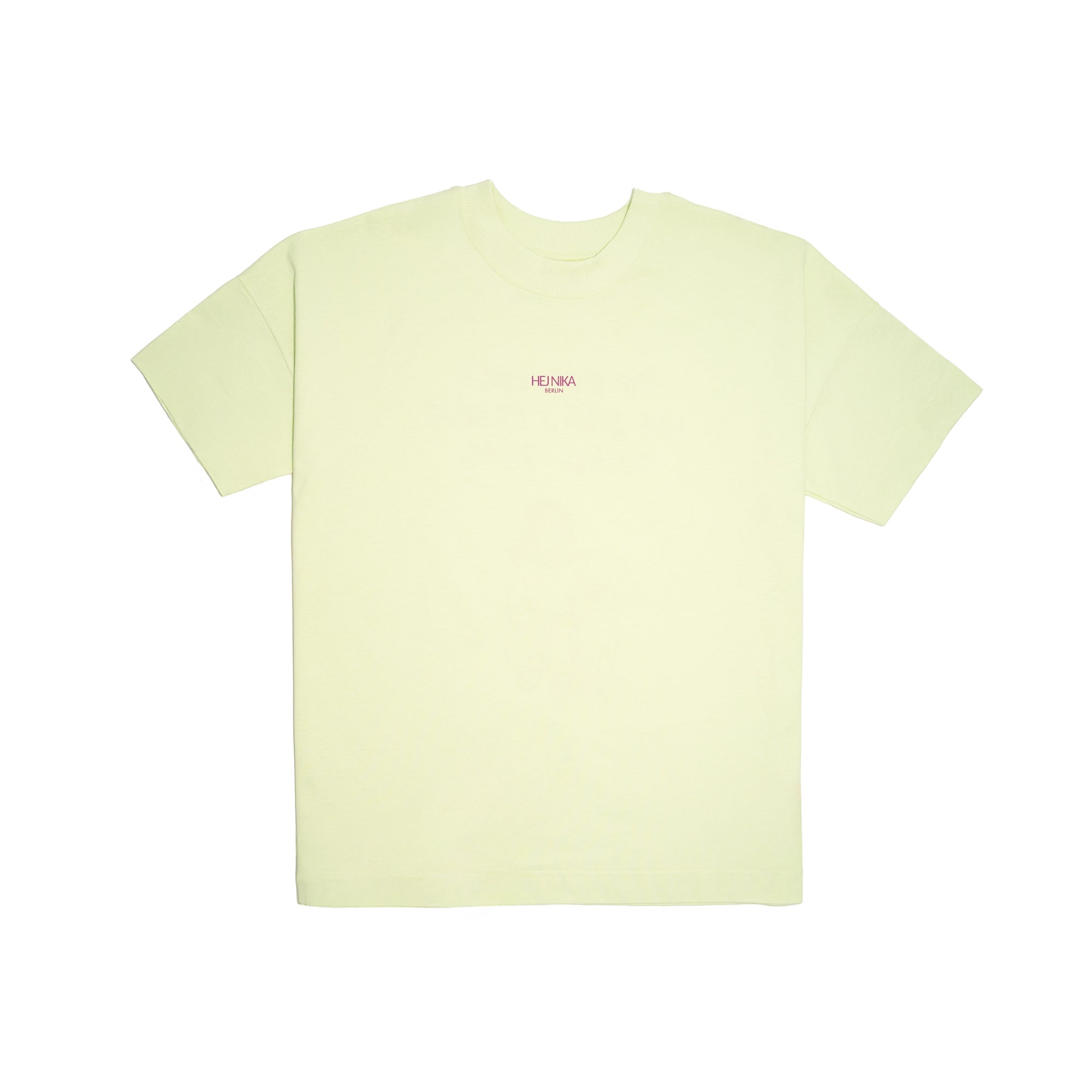 Detailaufnahme Stoffstruktur des Lime Small Gang T-Shirts – Bio-Baumwolle – Hej Nika – T-Shirt Hundebesitzer